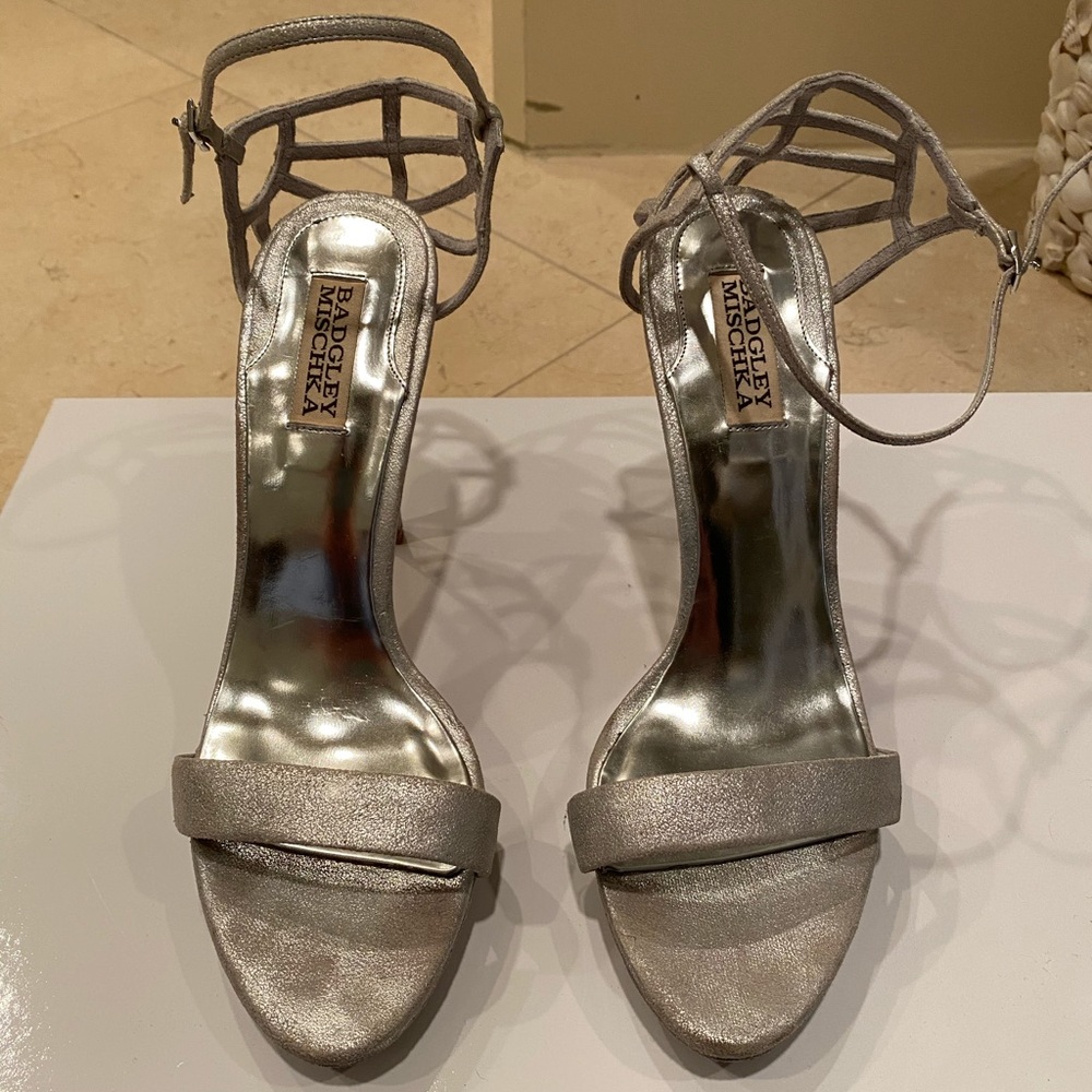 Badgley Mischka Silver Heels